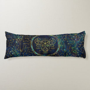 Taurus Zodiac Gold Abalone on Constellation Body Cushion