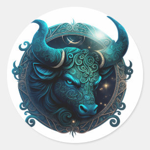 Taurus Zodiac Graphic Classic Round Sticker