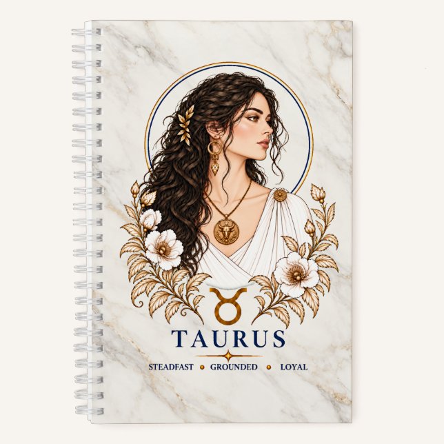 Taurus Zodiac Hardbound Journal (Front)