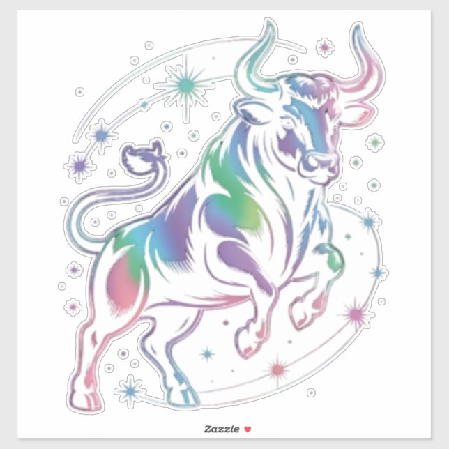 Taurus Zodiac Holographic Bull Design (Sheet)