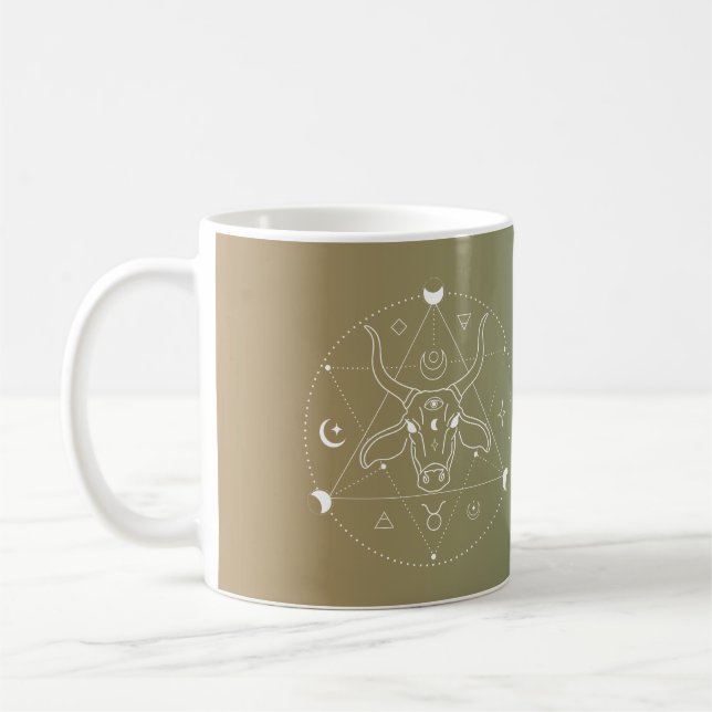 Taurus zodiac horoscope star sign gradient coffee mug (Left)