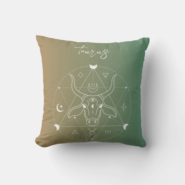 Taurus zodiac horoscope star sign gradient cushion (Front)