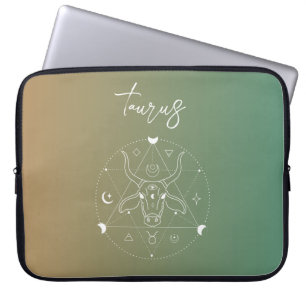 Taurus zodiac horoscope star sign gradient laptop sleeve