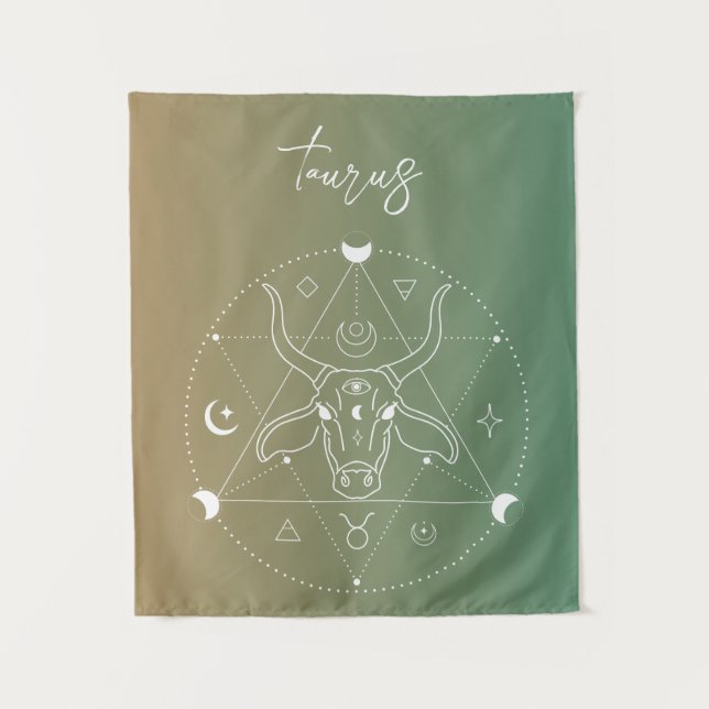 Taurus zodiac horoscope star sign gradient tapestry (Front)