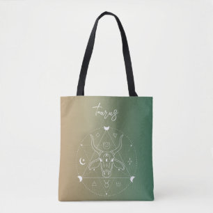 Taurus zodiac horoscope star sign gradient tote bag
