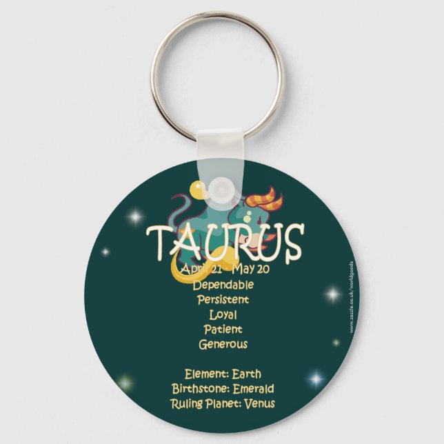 Taurus zodiac key ring (Front)