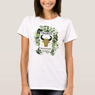 Taurus Zodiac Master of Destiny Floral Art T-Shirt