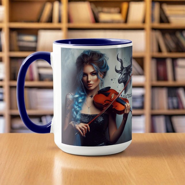 Taurus Zodiac Musician Violin Mug (Creator Uploaded)