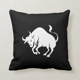 Taurus Zodiac Pictogram Throw Pillow