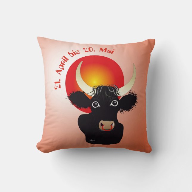 Taurus Zodiac Pillow (Front)