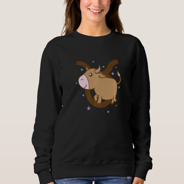 Taurus Zodiac Sign as Animal Horoscope Sweatshirt (Front)