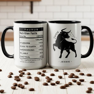Taurus Zodiac Sign Astrology Nutrition Facts Mug
