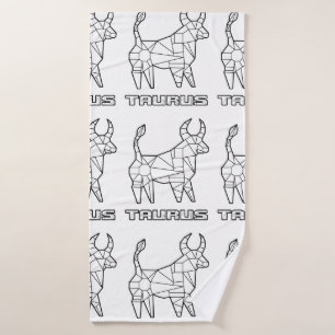 Taurus Zodiac Sign Bath Towel