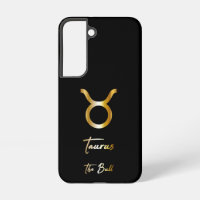Taurus Zodiac Sign, Black & Gold 