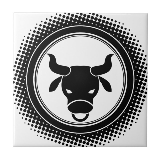 Taurus Zodiac Sign. Ceramic Tile (Front)