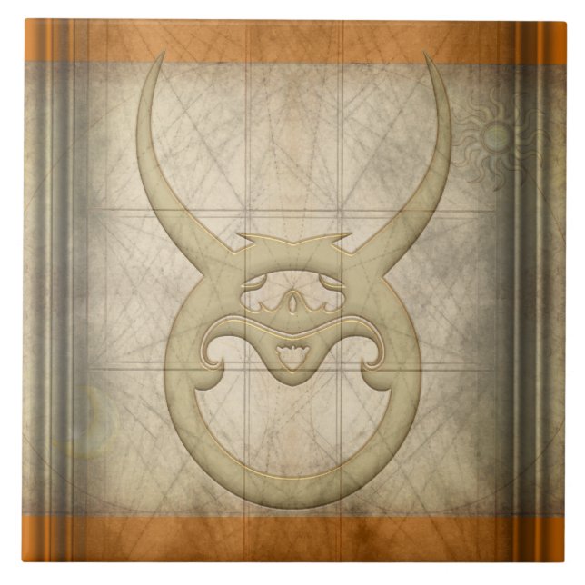 Taurus Zodiac Sign Ceramic Tile (Front)