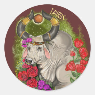 Taurus Zodiac Sign Classic Round Sticker