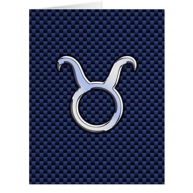 Taurus Zodiac Sign Decor Navy Blue Carbon Fibre (Front)