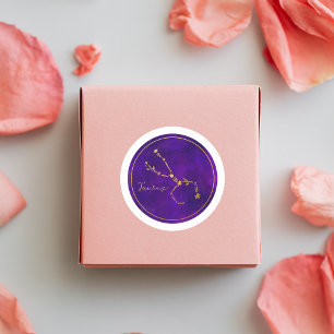 Taurus Zodiac Sign Gold Foil Constellation  Classic Round Sticker
