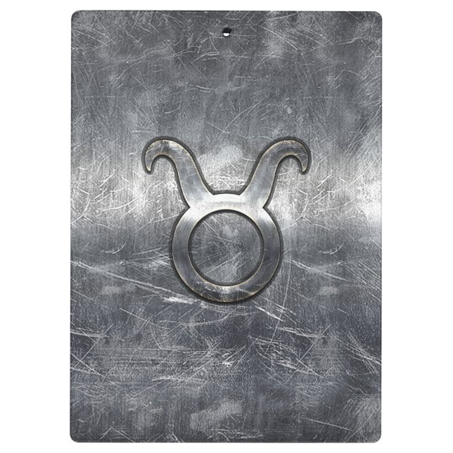 Taurus Zodiac Sign in Grunge Distressed Style Clipboard (Back)