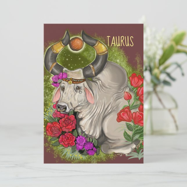 Taurus Zodiac Sign Invitation (Standing Front)
