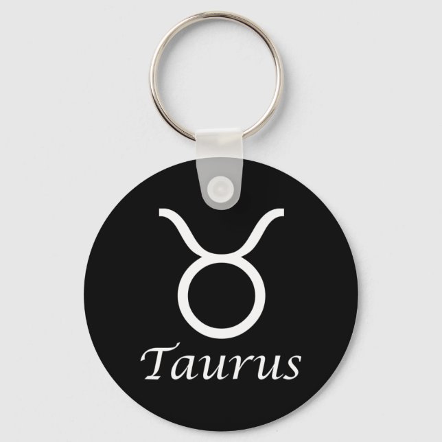 'Taurus' Zodiac Sign Key Ring (Front)