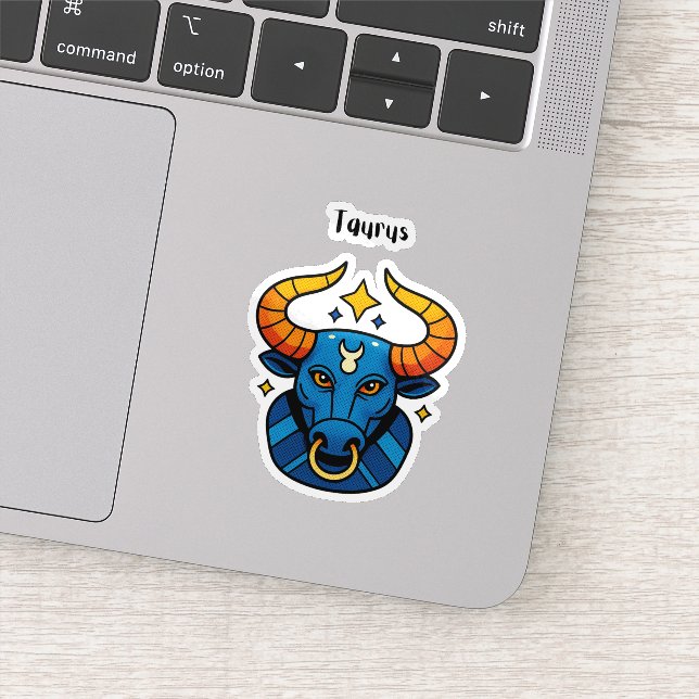 Taurus Zodiac Sign - Minimalist Gold Celestial Bul (Detail)