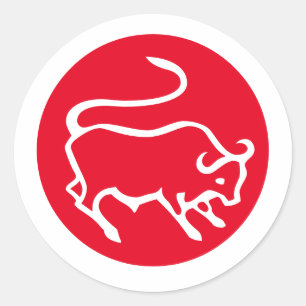 Taurus Zodiac Sign Modern Minimalist Plain Elegant Classic Round Sticker