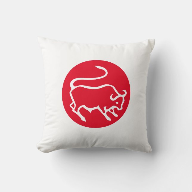 Taurus Zodiac Sign Modern Minimalist Plain Elegant Cushion (Front)