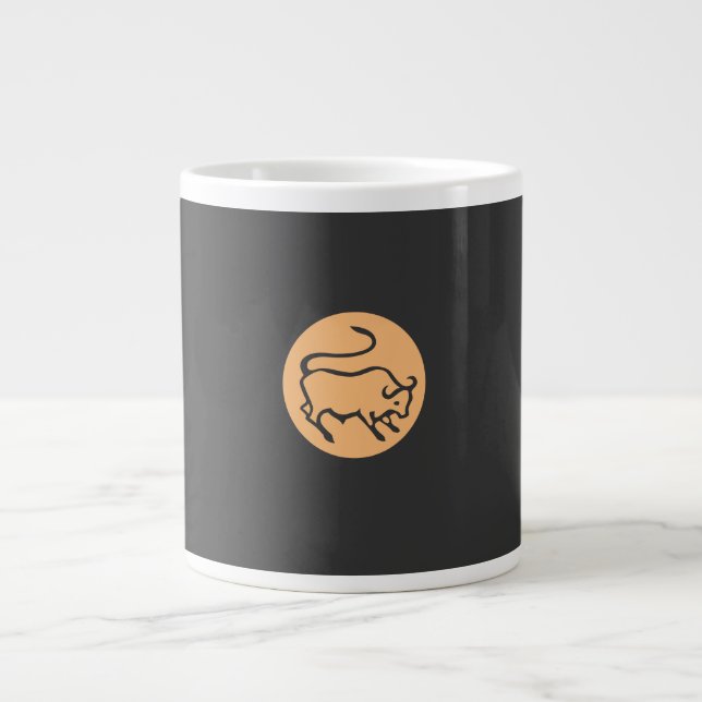Taurus Zodiac Sign Modern Minimalist Plain Elegant Large Coffee Mug (Front)