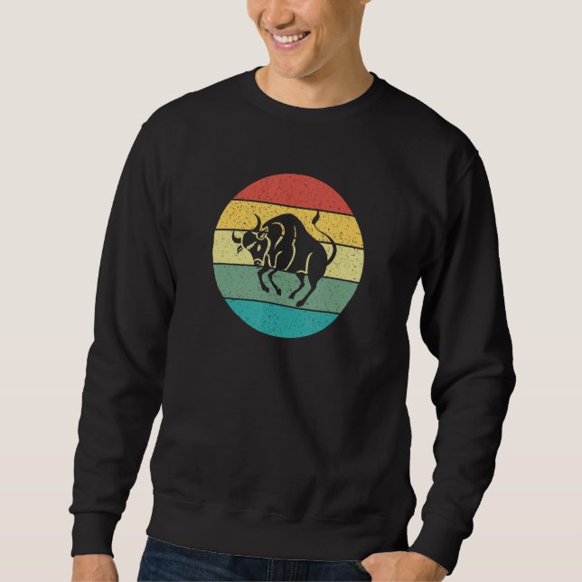 Taurus Zodiac Sign Retro Vintage Sweatshirt (Front)