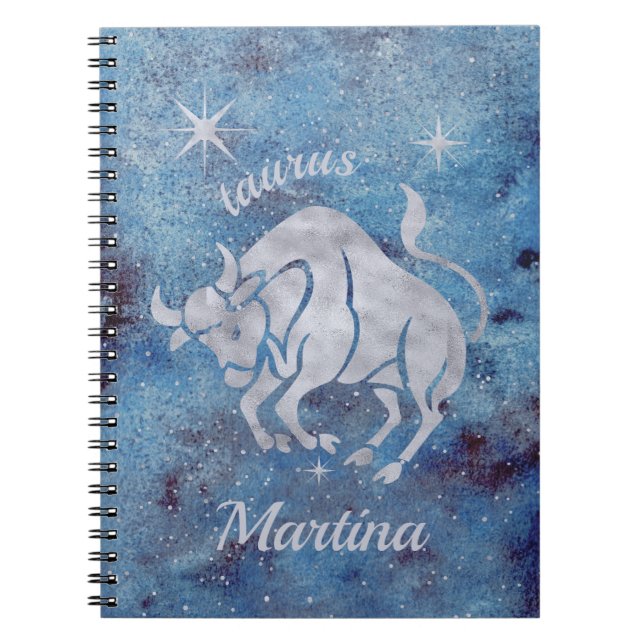 Taurus Zodiac Sign Spiral Notebook (Front)