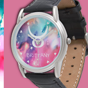Taurus Zodiac Sign Stunning Watercolor Painting Watch