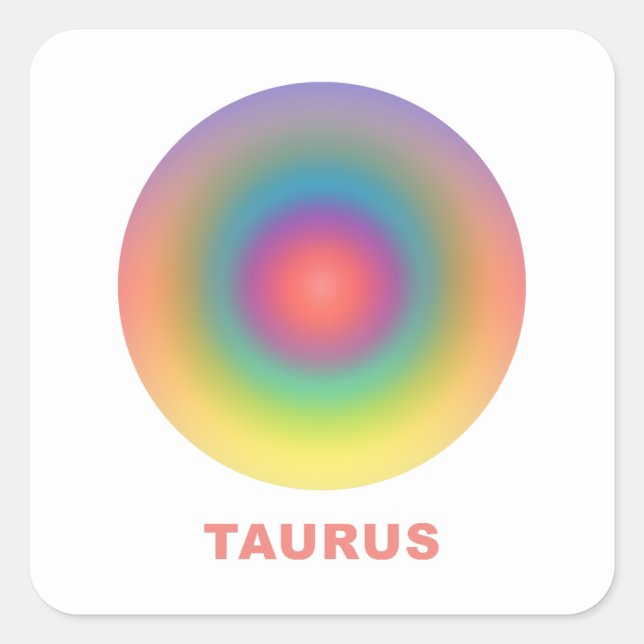 Taurus Zodiac Sign Stylish Gradient   Square Sticker (Front)