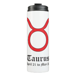 Taurus zodiac sign thermal tumbler