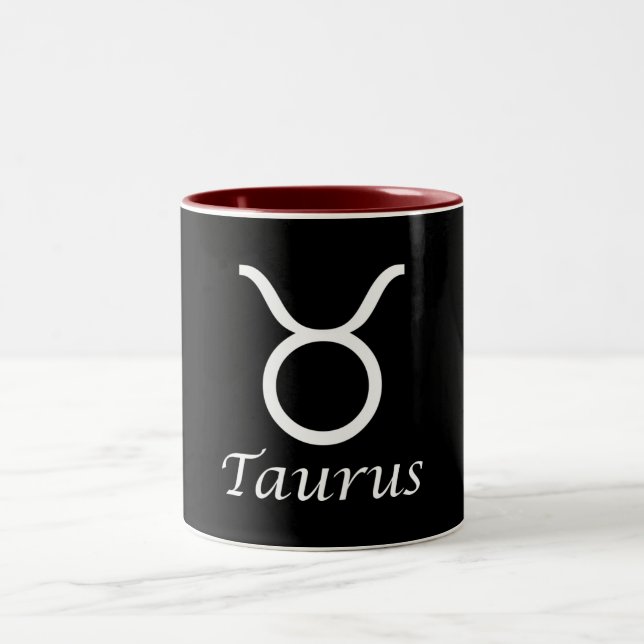 ‘Taurus’ Zodiac Sign Two-Tone Coffee Mug (Center)