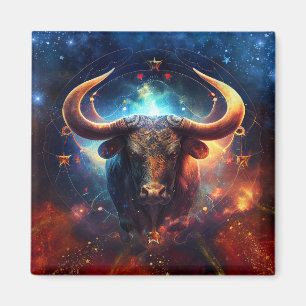 Taurus Zodiac Sign Watercolor Design Magnet