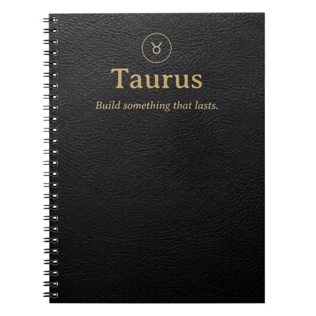 Taurus Zodiac Spiral Notebook - Faux Leather Look (Front)