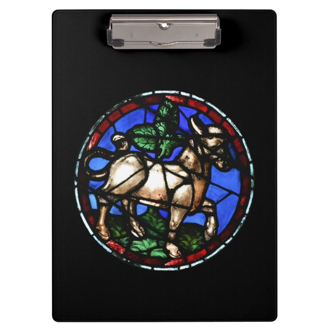 Taurus Zodiac Stained Glass Notre-Dame de Paris Cb Clipboard (Front)