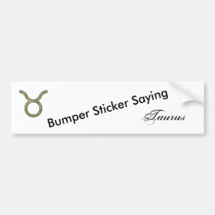 Taurus Zodiac Symbol Element by Kenneth Yoncich Bumper Sticker