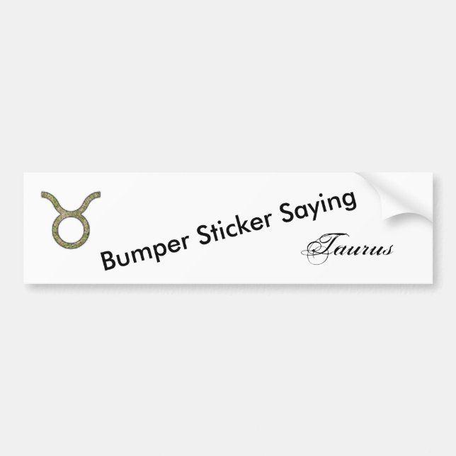 Taurus Zodiac Symbol Element by Kenneth Yoncich Bumper Sticker (Front)