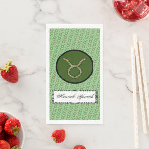 Taurus Zodiac Symbol Element by Kenneth Yoncich Napkin