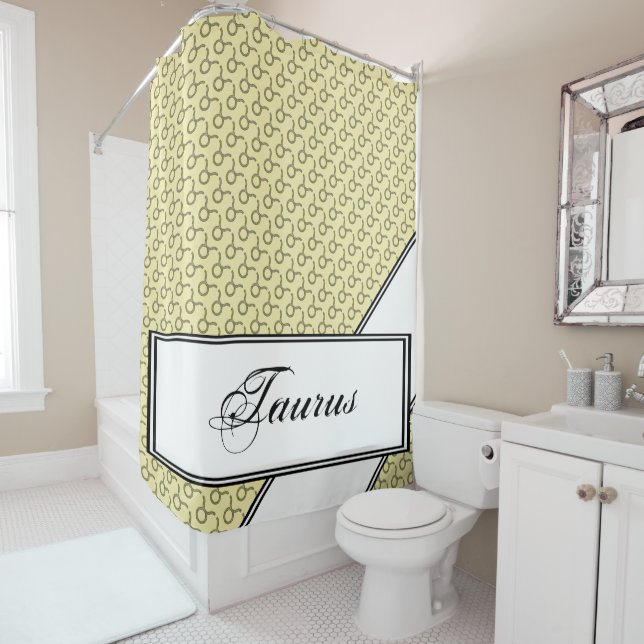 Taurus Zodiac Symbol Element by Kenneth Yoncich Shower Curtain (In Situ)