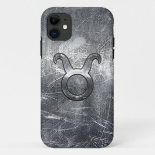 Taurus Zodiac Symbol Grunge Style iPhone 11 Case