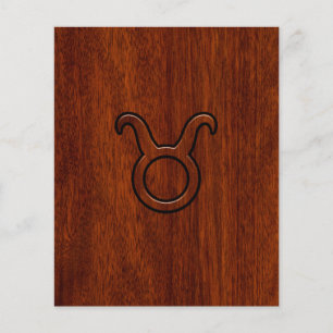 Taurus Zodiac Symbol in Mahogany Style print Flyer
