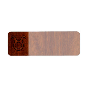 Taurus Zodiac Symbol in Mahogany Style print Return Address Label