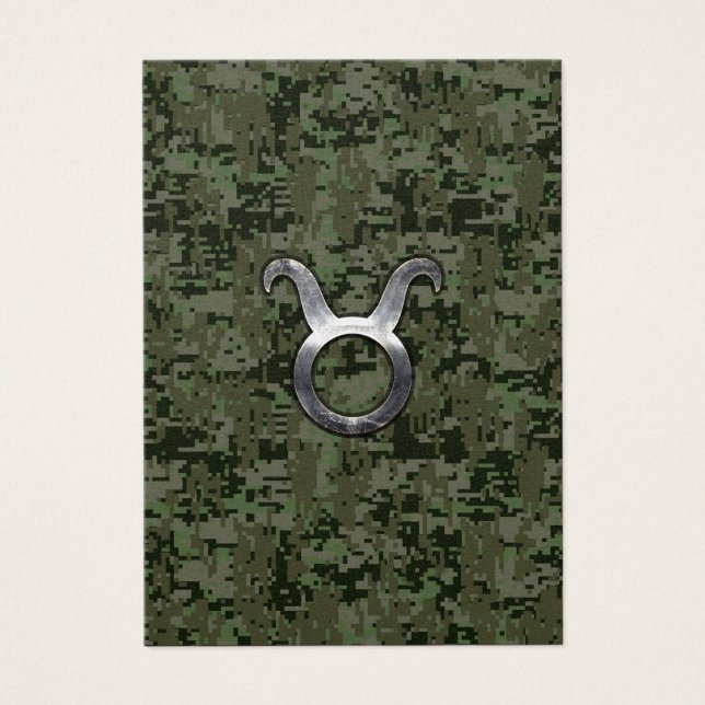 Taurus Zodiac Symbol on Green Digital Camo (Front)