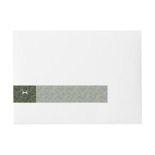 Taurus Zodiac Symbol on Green Digital Camo Wraparound Address Label