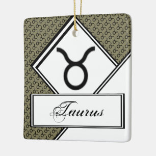 Taurus Zodiac Symbol Standard by Kenneth Yoncich Ceramic Ornament