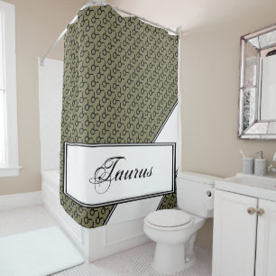 Taurus Zodiac Symbol Standard by Kenneth Yoncich Shower Curtain